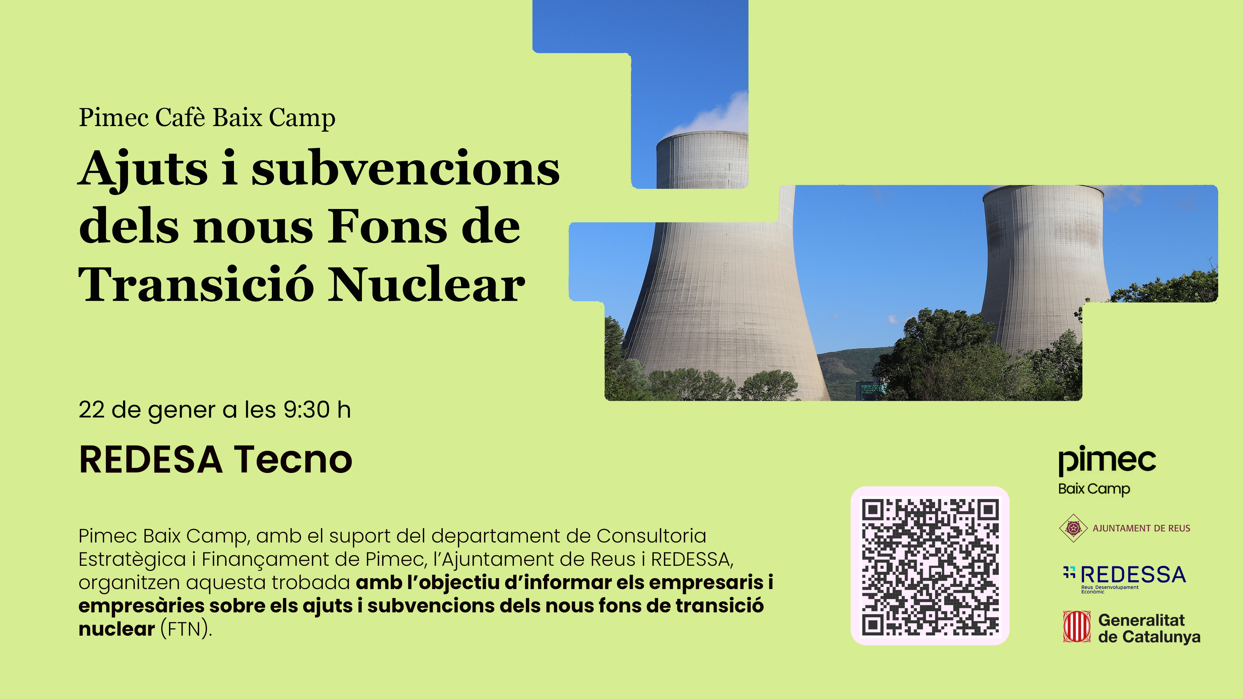 Pimec Cafè Baix Camp. Ajuts i subvencions dels nous Fons de Transició Nuclear